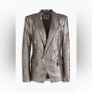 L’agence Kenzie Gunmetal sequined blazer